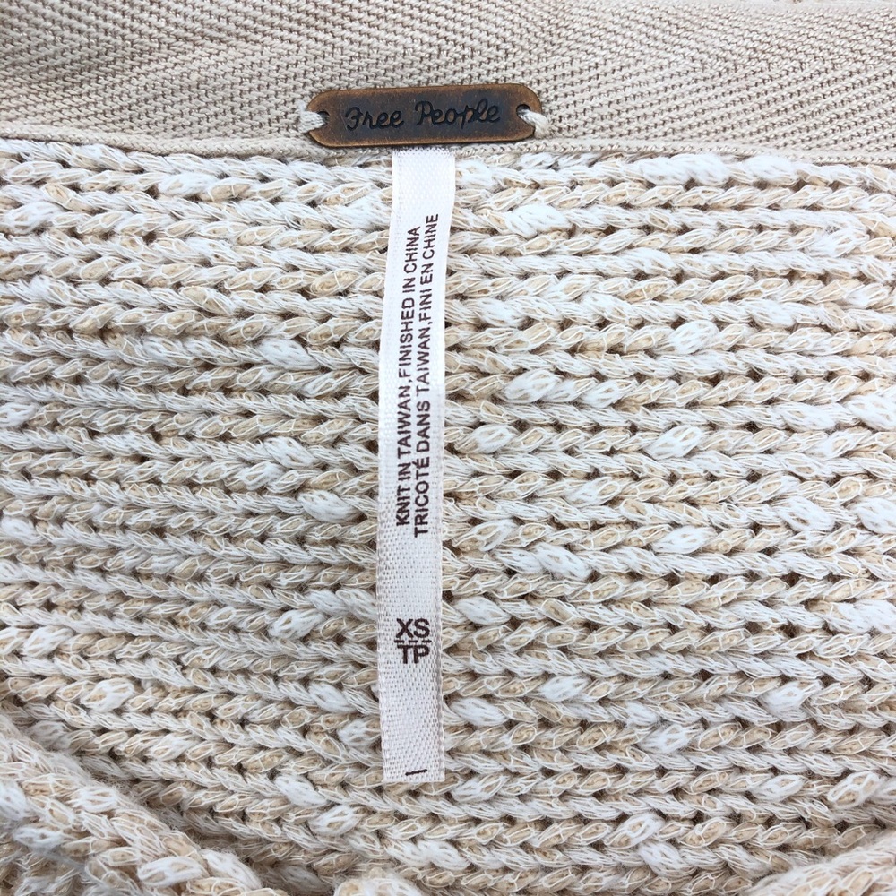 Free People Ivory Bright Lights V-Neck Sweater - Picture 6 of 8
